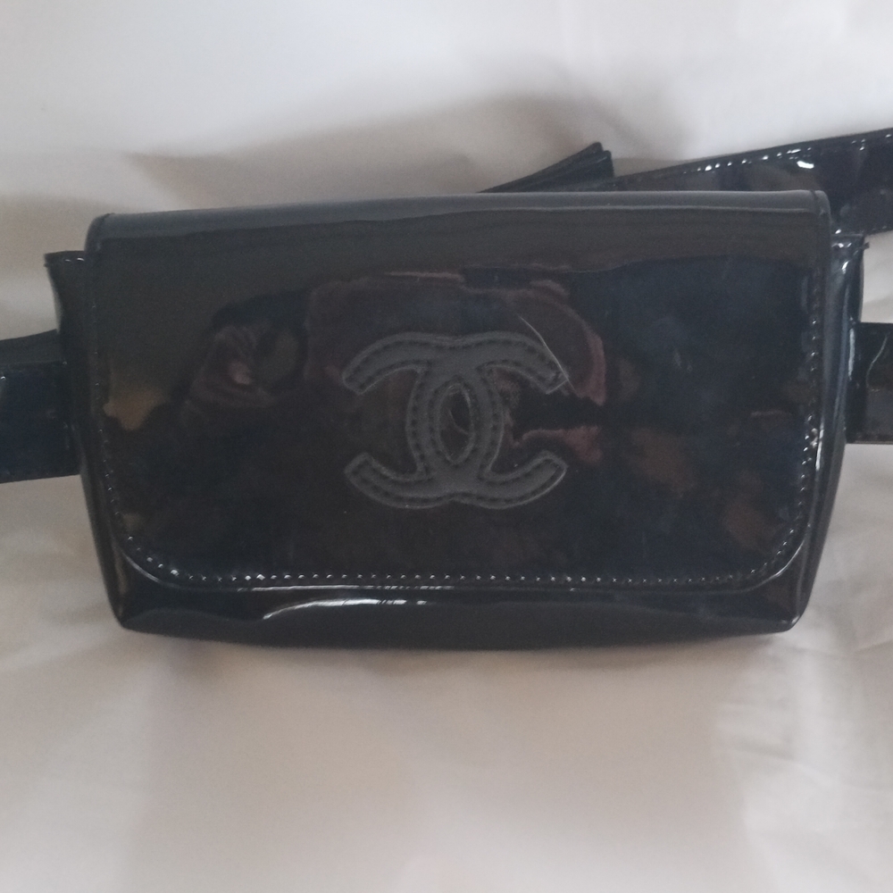 Chanel Black Patent Leather Belt Bag